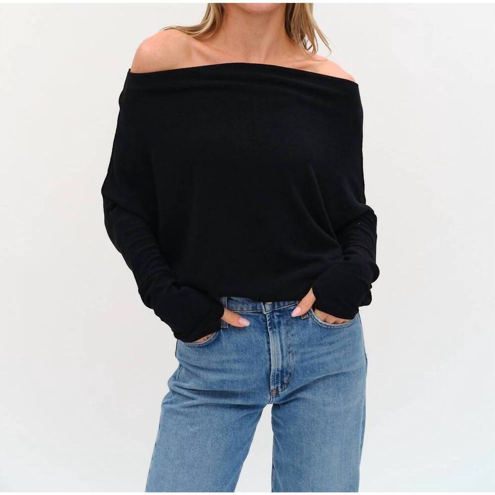 NEW SIX/FIFTY the anywhere lurex off the shoulder top in black